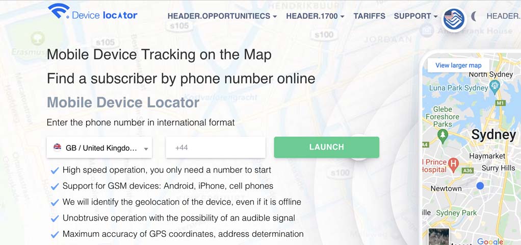地図上で携帯電話を検索・発見するアプリケーション｜Device-Locator（デバイスロケーター